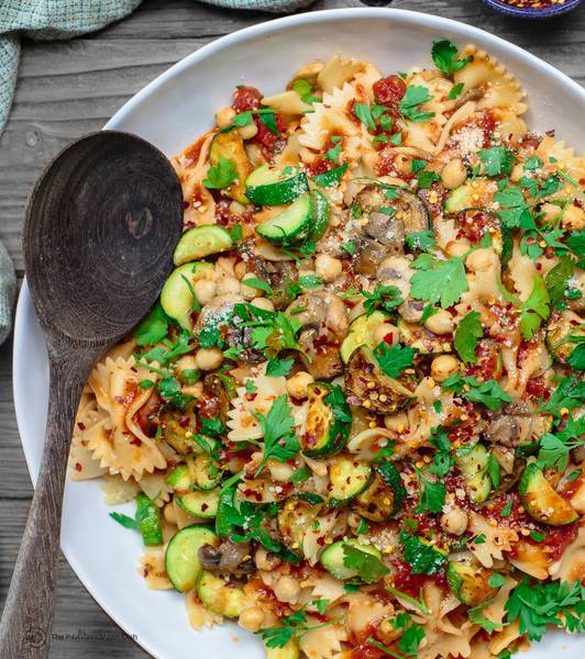 Zucchini Chickpea Farfalle