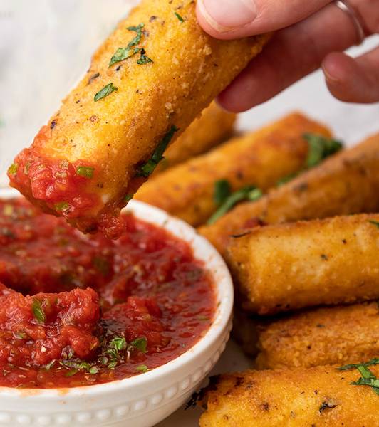 Hearts of Palm “Mozz” Sticks with Marinara Dipping Sauce